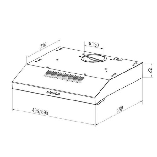 Вытяжка козырьковая Lex S 600 WH белый управление: кнопочное (1 мотор)