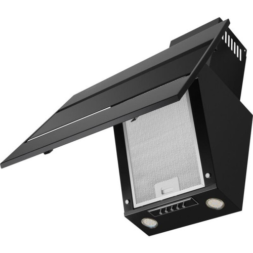 Кухонная вытяжка MAUNFELD BRIDGE 60 black glass black  наклонная, 850 м3/ч, механическое управление, энергоэффективность В, черный