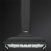 Вытяжка SMEG/ Cortina, вытяжка островная, 90 см, антрацит, фурнитура латунная (логотип+ релинги)