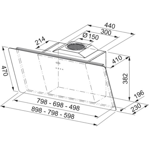 Вытяжка Franke/ BEST, Вытяжка Franke FSMA 805 BK, наклонная, 80 см, LED освещение, 3 скорости + интенсивный режим, 800 м3/ч, энергоэффективность А+, цвет черный
