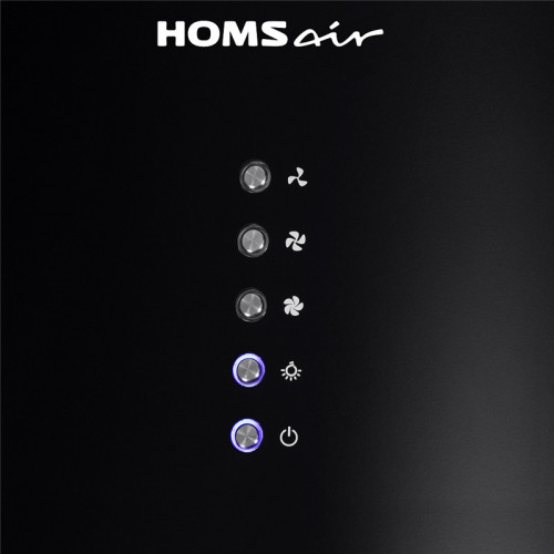 Кухонная вытяжка HOMSair/ Кухонная вытяжка HOMSair ART 1050WL 35 ЧЕРНЫЙ, комбинированное управление, LED освещение, 3 режима работы, производительность 1050 м3/ч, уровень шума 65 дБ