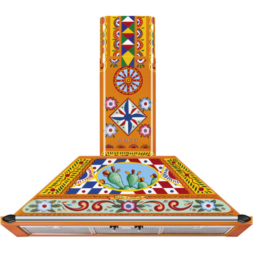 Вытяжки SMEG/ Sicily is My Love, вытяжка настенная, 90 см, D&G, разноцветная