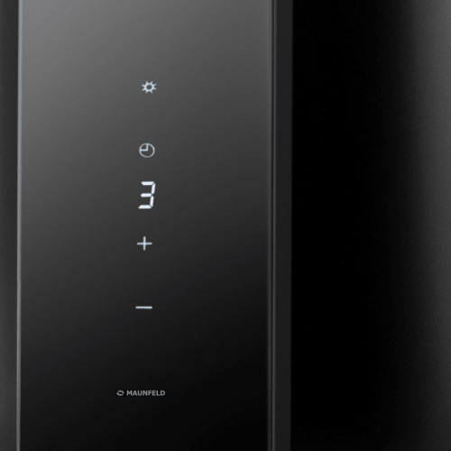 Нстенная, 1270 м3/ч, 38 см, 4 скорости, сенсорное управление, таймер, 52 дБ, цвет: черный