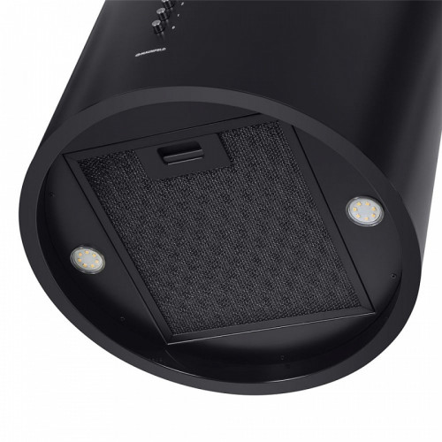 ВЫТЯЖКА MAUNFELD LEE PUSH 39 BLACK/ островная, ширина 380 мм, кнопочное управление, 3 скорости, 1000 м3/ч, 52 дБ, светодиодное LED освещение, черный цвет