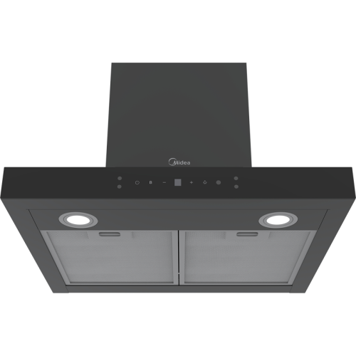 Наклонная вытяжка MIDEA/ MDK/Т-образная вытяжка MIDEA, ширина 60 см, сенсорное управление, производительность 900 м3/ч, LED освещение, 4 скорости цвет черный