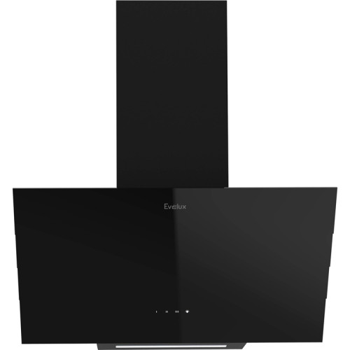 Наклонная вытяжка, 60 см, электронное управление, сенсорная панель, 3 скорости работы, производительность 920 м3/ч, LED освещение, черный, металл, стекло, 600х355х395-607 мм.