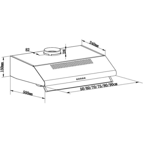 Вытяжка козырьковая Maunfeld MP-1 50 белый управление: кнопочное (1 мотор)