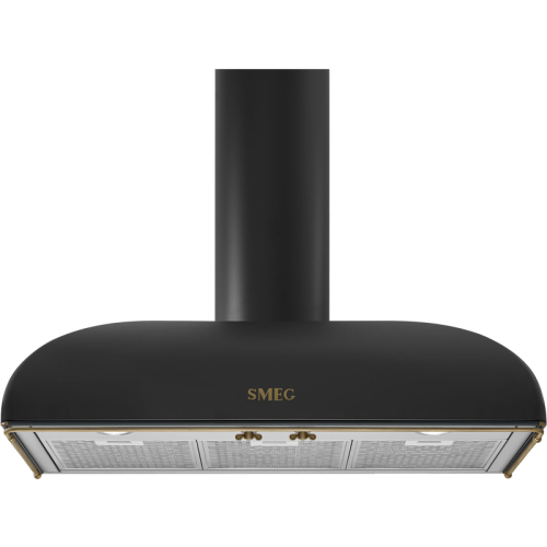 Вытяжка SMEG/ Coloniale, Вытяжка настенная, 90 см, антрацит, фурнитура латунная