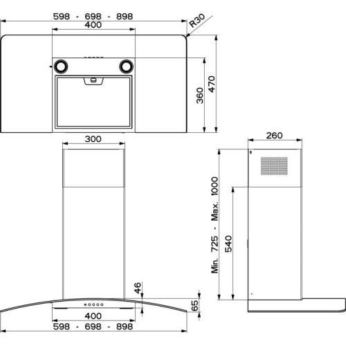 Вытяжка Faber/ BETTER, RAY SRM LED X/V NS A90, настенная, каминная, 90 см, 420 м3/ч, электронное управление, LED освещение, цвет нержавеющая сталь