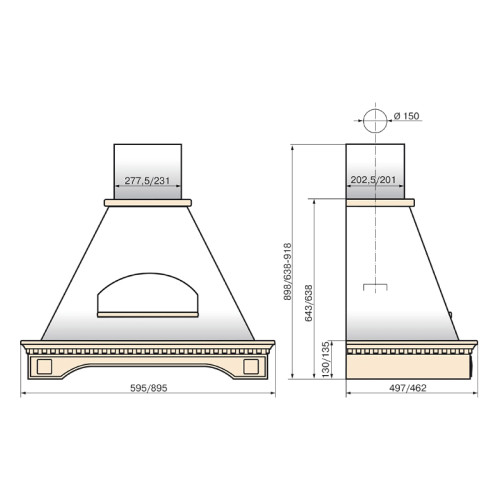 Retail&Kitchen, BEST, Кухонная вытяжка ELIKOR КВ Floreale 90П-650-П3Д , белый муар/дуб неокр
