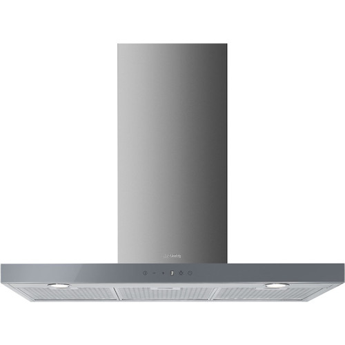 Вытяжка SMEG/ Linea, Вытяжка настенная, 90 см, нержавеющая сталь/стекло