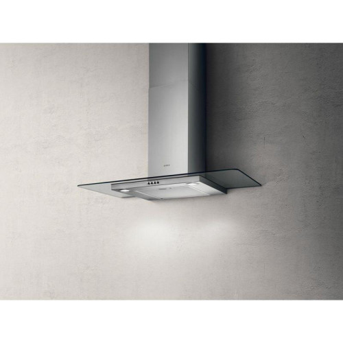 Вытяжка каминная Elica Flat Glass IX/A/90 нержавеющая сталь управление: кнопочное (1 мотор)