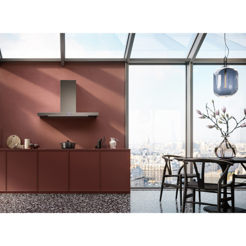 Вытяжка FALMEC PLANE STEEL 90 (PLUS), 90 см, Т-образная, электронное управление, светодиодное освещение, 4 скорости, отвод/циркуляция, максимальная производительность 800 м3/ч, угольный фильтр (опция), цвет нержавеющая сталь