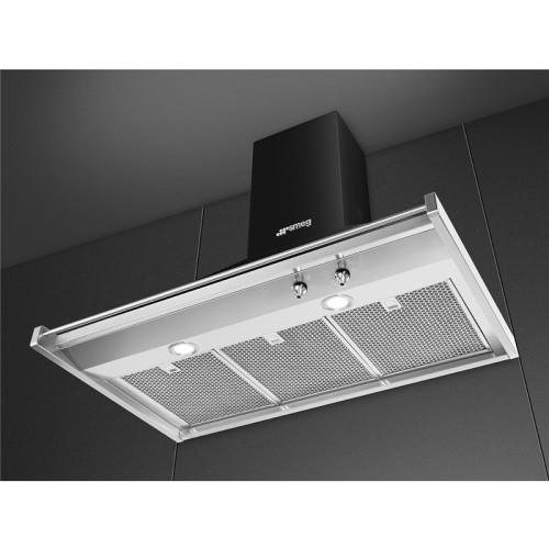 Вытяжка SMEG/ Classica,вытяжка каминного (настенного) типа, 90 см, черная