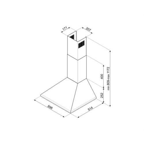 Настенная вытяжка SMEG/ Настенная вытяжка SMEG, Coloniale, 90 см, 3 скорости, слайдерное управление, LED подсветка, энергоэффективность В, уровень шума 65 дБ, цвет антрацит