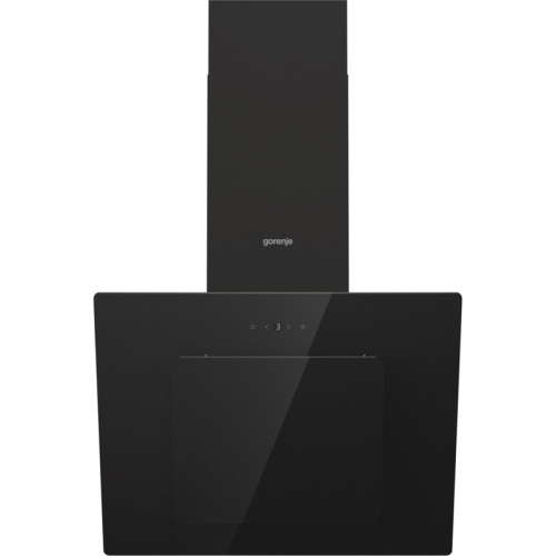 Вытяжка GORENJE/ Тип каминная наклонная,60см, сенсорное управление, мощность 782 куб.м, черная