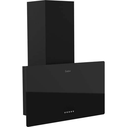 Навесная вытяжка,  60 см, механический контроль, 3 скорости работы, производительность 890 м3/ч, LED освещение, черный, металл, стекло, 600х335х335-602 мм.
