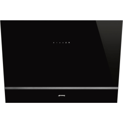 Вытяжки SMEG/ Linea, Вытяжка настенная, 80 см, черное стекло, нержавеющая сталь