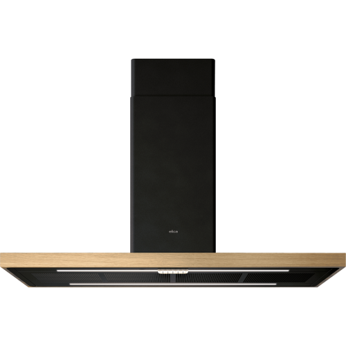 Вытяжка ELICA/ Вытяжка ELICA, 120 см, потолочная, LED освещение, сенсорное управление, таймер с автовыключением, 3 скорости, индикация насыщения фильтра, регулировка тона освещения Tune White, цвет черный, рамка дуб