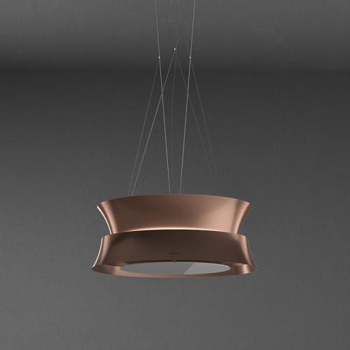 Вытяжка FALMEC DAMA IS.60 Copper, серия Circle.Tech, подвесная, 60 см, электронное управление, светодиодное освещение, периметральное всасывание, технология горизонтальной фильтрации, 4 скорости, рециркуляция, макс. Производительность 600 м3/ч, угольный ф