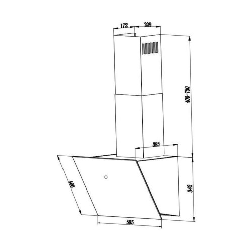 Вытяжка каминная Weissgauff Tau 60 TC черный управление: сенсорное (1 мотор)
