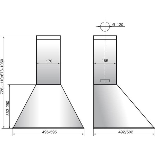 Вытяжка каминная Elikor Эпсилон 60П-430-П3Л черный/бронза управление: ползунковое (1 мотор)