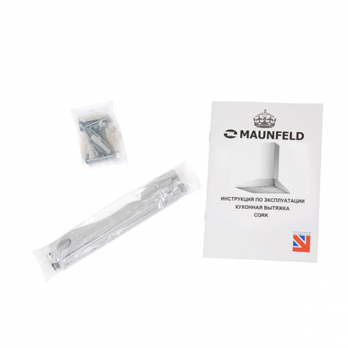 ВЫТЯЖКА MAUNFELD CORK 50 White/ Тип:купольная, 50см, кнопочное управление, 620м3, площадь кухни до 20м2, 3 скорости, светодиодное освещение,  в опции: угольный фильтр  CF103T, белая