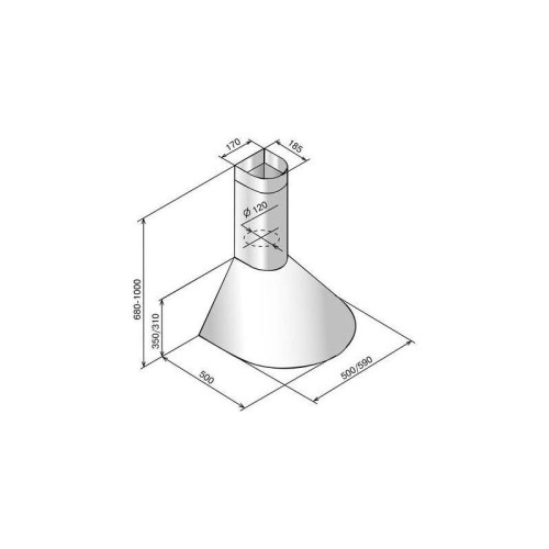 Вытяжка каминная Elikor Эпсилон 50П-430-П3Л белый/золотистый управление: ползунковое (1 мотор)