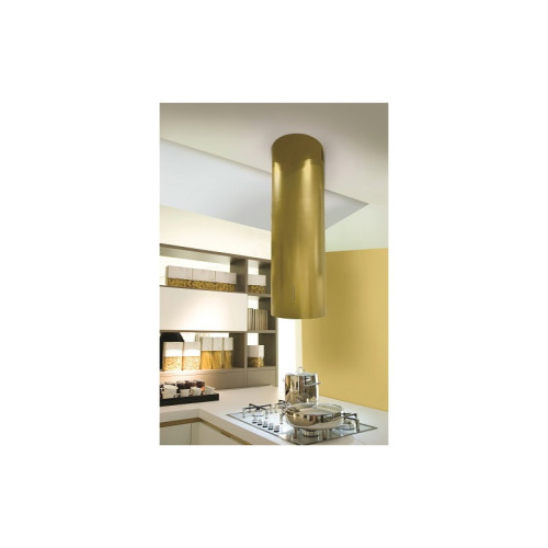 Вытяжка FALMEC POLAR EVO IS GOLD 35, 35 см, цилиндрическая, островная, электронное управление, светодиодное освещение, 4 скорости, отвод/циркуляция, максимальная производительность 1200 м3/ч, угольный фильтр в комплекте, цвет золото