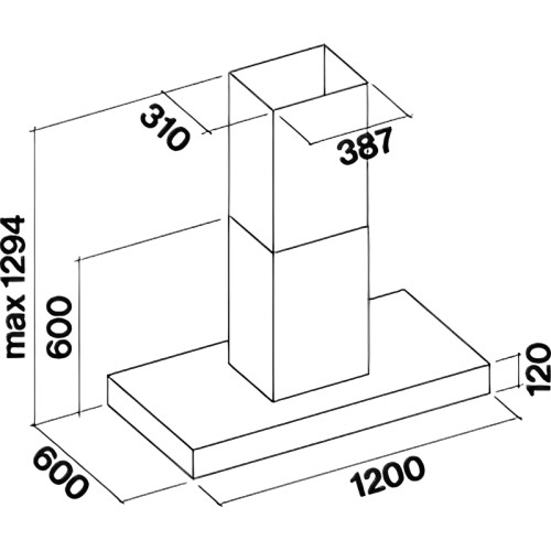 Вытяжка FALMEC Professional LINE PRO isola 120 IX (950), серия Professional, островная, потолочная, электронное кнопочное управление, светодиодное освещение, отвод / циркуляция, 950 м3/ч, нержавеющая сталь