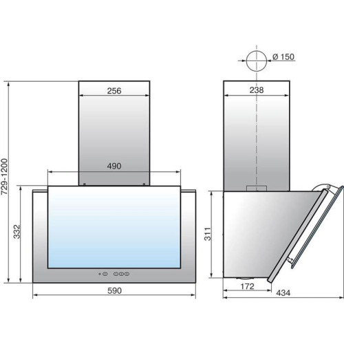 Вытяжка каминная Elikor Рубин 60П-650-К3Д черный управление: кнопочное (1 мотор)