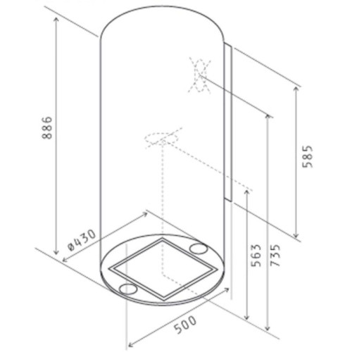 Вытяжка каминная Jet Air Pipe BL/A/43 черный управление: кнопочное (1 мотор)