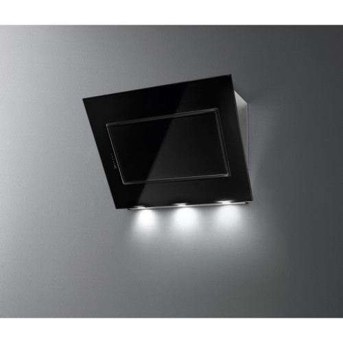 Вытяжка FALMEC QUASAR GLASS BLACK 120, 120 см, наклонная, электронное/сенсорное управление, светодиодное освещение, периметральное всасывание, 4 скорости, отвод/циркуляция, режим 24 часа, макс. производительность 1280 м3/ч, угольный фильтр в комплекте, во