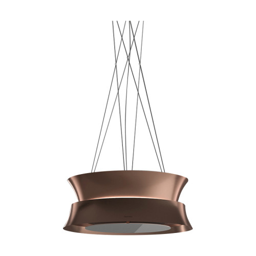 Вытяжка FALMEC DAMA IS.60 Copper, серия Circle.Tech, подвесная, 60 см, электронное управление, светодиодное освещение, периметральное всасывание, технология горизонтальной фильтрации, 4 скорости, рециркуляция, макс. Производительность 600 м3/ч, угольный ф