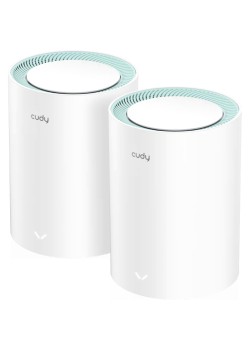 Бесшовный Mesh роутер Cudy M1500 (M1500(2-PACK)) AX1500 10/100/1000BASE-TX белый (упак.:2шт)