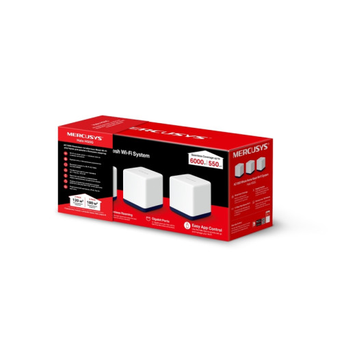 Бесшовный Mesh роутер Mercusys Halo H50G(2-pack) AC1900 10/100/1000BASE-TX белый (упак.:2шт)