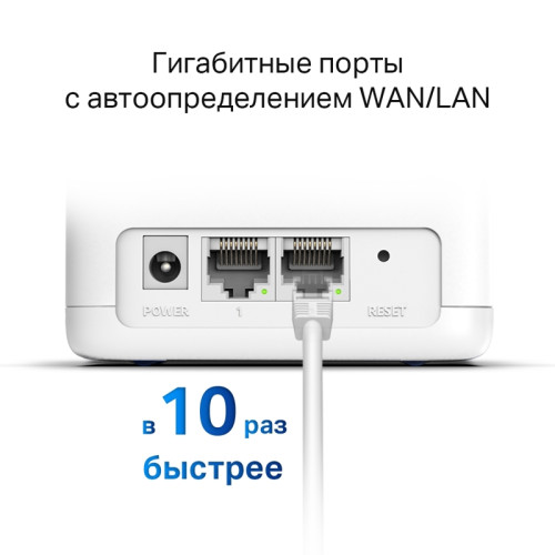 Бесшовный Mesh роутер Mercusys Halo H30G(3-pack) AC1200 10/100/1000BASE-TX белый (упак.:3шт)