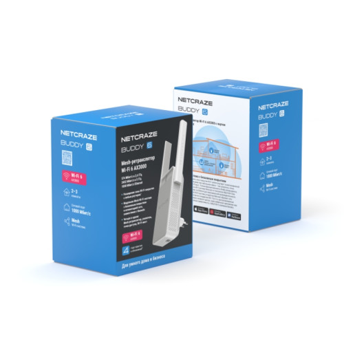 Wi-Fi Mesh-ретранслятор/ Mesh-ретранслятор Wi-Fi AX3000 2,4 ГГц/ 5 ГГц, 1x1000 Мбит/с Ethernet Wi-Fi Mesh-ретранслятор/ Mesh-ретранслятор Wi-Fi AX3000 2,4 ГГц/ 5 ГГц, 1x1000 Мбит/с Ethernet