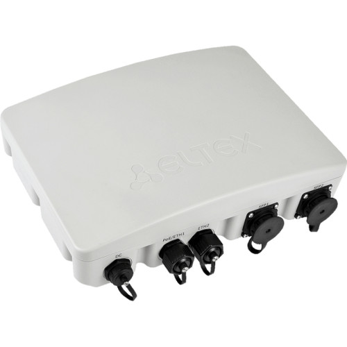 Точка доступа WOP-30LI, 802.11ax  (WiFi 6), 2.4/5GHz; 2х2 MU-MIMO; 2 x10/100/1000Base-T, 2xSFP, 4 разъема N-типа для подключения внешних антенн, 48/56В PoE+, источник питаня 12В.
