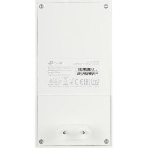 Повторитель беспроводного сигнала TP-Link RE600X AX1800 10/100/1000BASE-TX белый