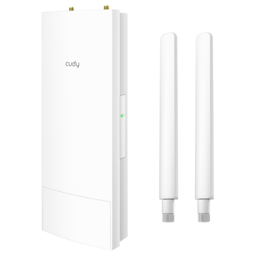 Точка доступа/ AX3000 High Power WiFi 6 Gigabit Outdoor Access Point, 2402Mbps at 5GHz + 574Mbps at 2.4GHz, 1 x Gigabit RJ45, 2 Detachable Antennas, 802.3at/802.3af PoE or 48V passive PoE, IP65 Waterproof, lightning protection, 48V passive PoE adapter inc