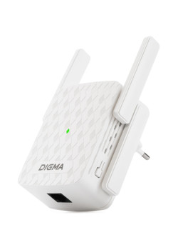 Повторитель беспроводного сигнала Digma D-WR310 (D-WR310V2) N300 Wi-Fi белый
