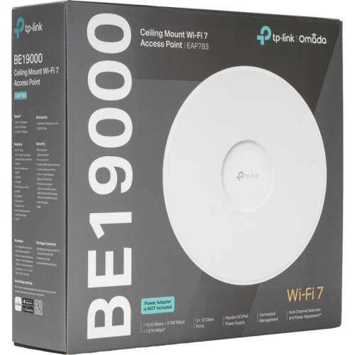 Точка доступа/ Omada BE19000 Ceiling Mount Tri-Band Wi-Fi 7 Access Point Точка доступа/ Omada BE19000 Ceiling Mount Tri-Band Wi-Fi 7 Access Point