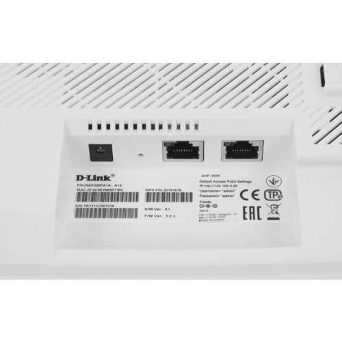 Точка доступа D-Link DAP-300P (DAP-300P/A1A) N300 10/100BASE-TX белый