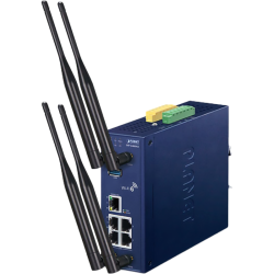 точка доступа/ PLANET IP30 Industrial Wi-Fi 6 802.11ax 2400Mbps 5GHz Wireless AP with 5-Port 10/100/1000T (4 x 5dBi antenna, 2 DI/DO, Dual DC 9~54V, -40 to 75C, 802.1Q VLAN, Captive Portal, RADIUS and cybersecurity features, AP/Gateway/Repeater modes, sup