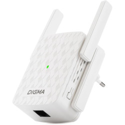 Повторитель беспроводного сигнала Digma D-WR310 (D-WR310V2) N300 Wi-Fi белый