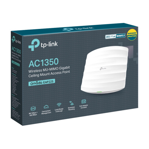 Точка доступа/ V5 AC1350 MU-MIMO Gb Ceiling Mount Access Point, 802.11a/b/g/n/ac wave 2, 802.3af Standard PoE and Passive PoE (Passive POE Adapter included), 1 10/100/1000Mbps hidden LAN port