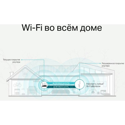 Повторитель беспроводного сигнала TP-Link RE315 AC1200 10/100BASE-TX белый
