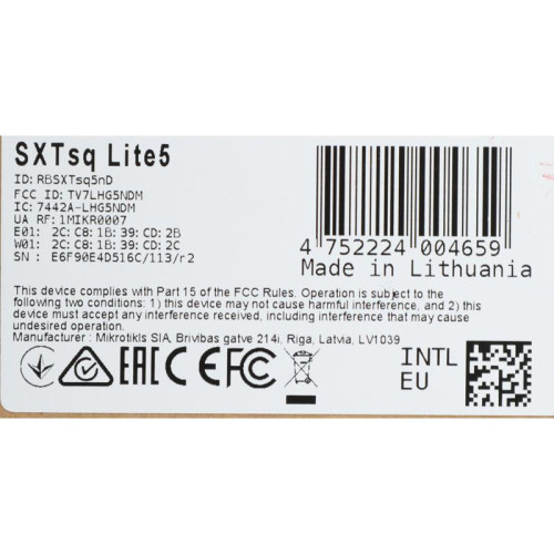 Точка доступа MikroTik SXTsq Lite5 (RBSXTSQ5ND) N300 10/100BASE-TX