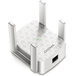 Повторитель беспроводного сигнала Digma D-WR400 AC1200 10/100BASE-TX/Wi-Fi белый